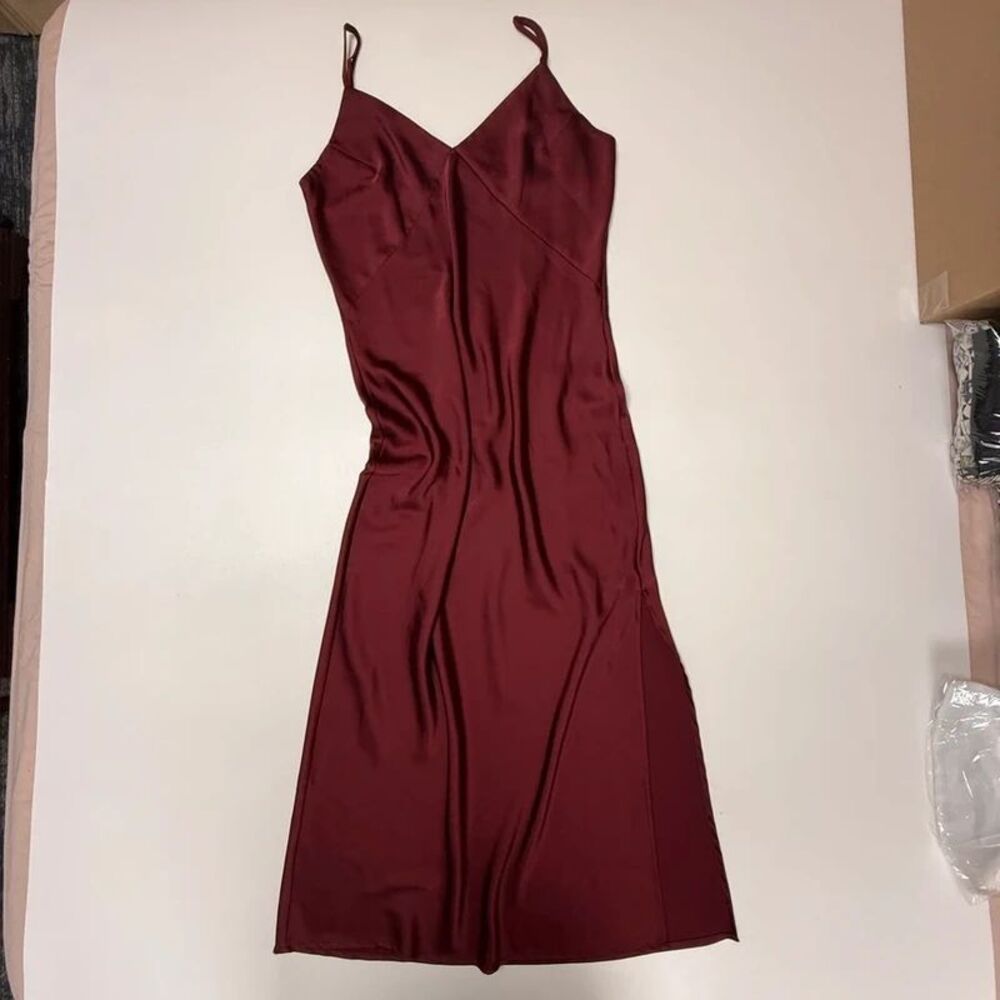 Satin Slip Dress, A New Day, Burgundy Size S